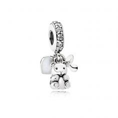image of Pandora Baby Treasures Dangle Charm, Clear Cubic Zirconia with sku:19734821