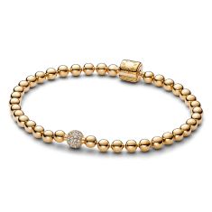 Pandora Beads & Pav Bracelet | Gold-Plated