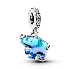 image of Pandora Blue Murano Glass Elephant Dangle Charm with sku:20449948