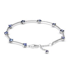 Pandora Blue Sparkling Pavé Bars Bracelet