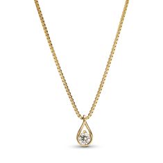 Pandora Brilliance 0.25ct Lab-Grown Diamond Yellow Gold Pendant Necklace