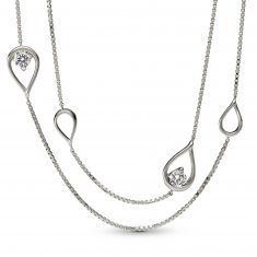 Pandora Brilliance 0.50 ctw Lab-Grown Diamond White Gold Long Pendant Necklace