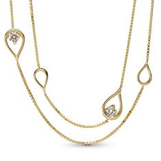 Pandora Brilliance 0.50 ctw Lab-Grown Diamond Yellow Gold Long Pendant Necklace