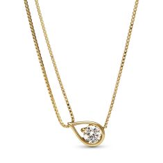 Pandora Brilliance 0.75ct Lab-Grown Diamond Double Chain Yellow Gold Collier Necklace