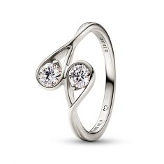 Pandora Brilliance Double .50ctw Lab-Created Diamond White Gold Ring