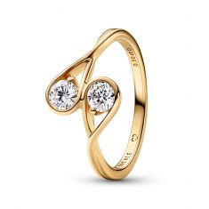 Pandora Brilliance Double .50ctw Lab-Created Diamond Yellow Gold Ring