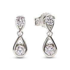 Pandora Brilliance Double Lab-Created 0.50ctw Diamond White Gold Drop Earrings