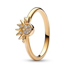 Pandora Celestial Sparkling Sun Ring | Gold-Plated