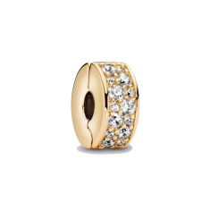Pandora Clear Pavé Gold-Plated Clip Charm