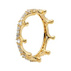 Final Sale - Pandora Clear Sparkling Gold-Plated Crown Ring Final Sale - Pandora Clear Sparkling Gold-Plated Crown Ring