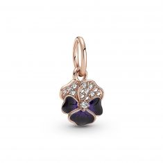 Pandora Deep Purple Pansy Flower Dangle Charm, Rose Gold-Plated