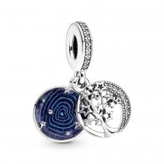 image of Pandora Double Dangle Tree & Galaxy Moon Charm with sku:20192597