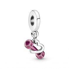 Pandora Dumbbell & Heart Dangle Charm
