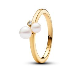 Pandora Duo Treated Freshwater Cultured Pearls Gold-Plated Ring