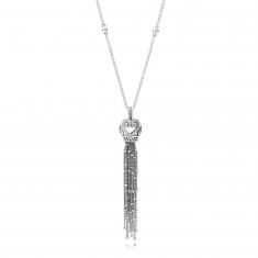 Pandora Enchanted Tassel Necklace Clear Cubic Zirconia REEDS