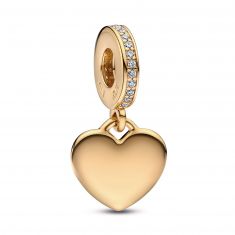 image of Pandora Engravable Heart Tag Dangle Charm | Gold-Plated with sku:20315750