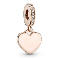 Pandora Engravable Heart Tag Dangle Charm | Rose Gold-Plated