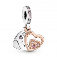 image of Pandora Entwined Infinite Hearts Double Dangle Charm, Rose Gold-Plated with sku:20233508
