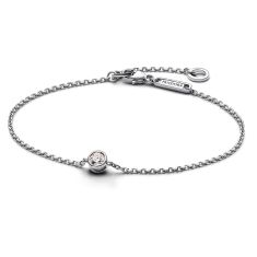 Pandora Era Bezel 0.15ctw Lab-Created Diamond Sterling Silver Chain Bracelet