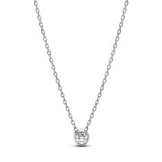 Pandora Era Bezel 0.15ctw Lab-Grown Diamond Sterling Silver Pendant Necklace