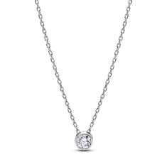 Pandora Era Bezel 0.25ctw Lab-Grown Diamond Sterling Silver Pendant Necklace