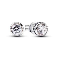 Pandora Era Bezel 0.50ctw Lab-Grown Diamond Sterling Silver Stud Earrings