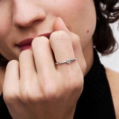 Pandora Era Bezel 0.15ctw Lab-Grown Diamond Sterling Silver Ring