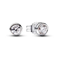 Pandora Era Bezel 0.30ctw Lab-Grown Diamond Sterling Silver Stud Earrings