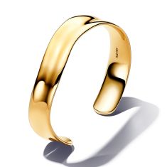 Pandora Essence Organically Shaped Broad Gold-Plated Open Bangle Bracelet