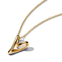 Pandora Essence Organically Shaped Heart Gold-Plated Pendant Necklace