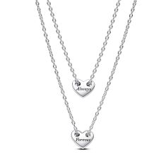 Pandora Forever & Always Splittable Heart Collier Necklaces