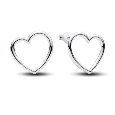 Pandora Front-Facing Heart Stud Earrings