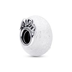 Pandora Glittery White Murano Glass Mom & Love Charm