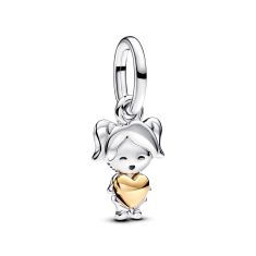 Pandora Happy Girl Two-Tone Dangle Charm
