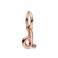 Pandora Letter D Script Alphabet Dangle Charm | Rose Gold-Plated