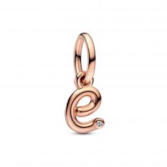 Pandora Letter E Script Alphabet Dangle Charm | Rose Gold-Plated