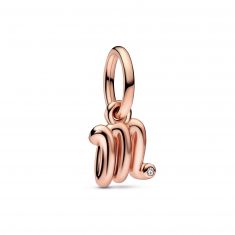 Pandora Letter M Script Alphabet Dangle Charm | Rose Gold-Plated