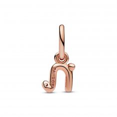 Final Sale - Pandora Letter N Script Alphabet Dangle Charm | Rose Gold-Plated
