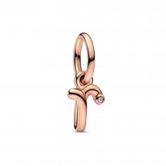 Pandora Letter R Script Alphabet Dangle Charm | Rose Gold-Plated