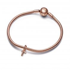 Final Sale - Pandora Letter R Script Alphabet Dangle Charm | Rose Gold-Plated