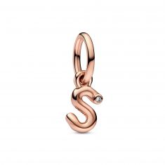 Pandora Letter S Script Alphabet Dangle Charm | Rose Gold-Plated