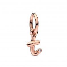 Pandora Letter T Script Alphabet Dangle Charm | Rose Gold-Plated