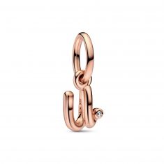 Pandora Letter U Script Alphabet Dangle Charm | Rose Gold-Plated
