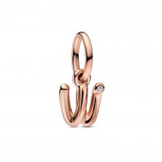 Pandora Letter W Script Alphabet Dangle Charm | Rose Gold-Plated