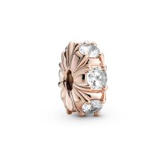 Pandora Long Pronged Sparkling Clip Charm, Rose Gold-Plated