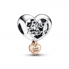 Pandora Love You Best Friend Heart Charm, Rose Gold-Plated