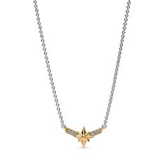 Pandora Marvel Captain Marvel Octogram Star Two-Tone Pendant Necklace | Gold-Plated