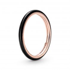 Pandora ME Black Enamel Ring, Rose Gold-Plated