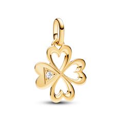 Pandora ME Heart Four-Leaf Clover Medallion Charm | Gold-Plated