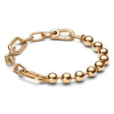 Pandora ME Metal Bead & Link Chain Bracelet | Gold-Plated